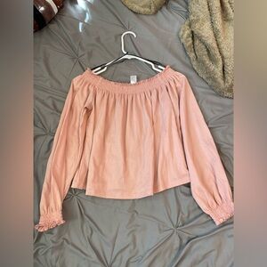pink off the shoulder blouse